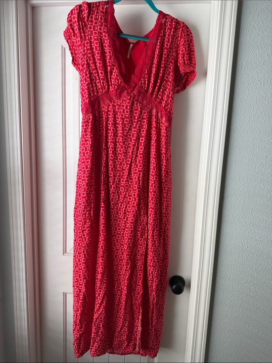 Free People Dresses & Skirts - Free People Red Geometric Maxi Dress